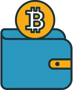 Wallet met een bitcoin