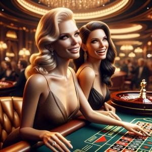 Vrouwen die roulette spelen met hun cryptocurrency
